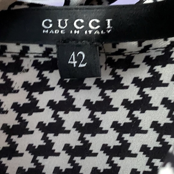 Gorgeous ❤️ Authentic Gucci Scarf Belted Silk Houndstooth Dress - Picture 9 of 13